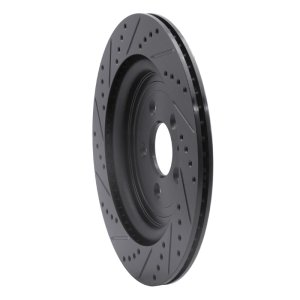 Ford Flex Brake Rotor (1) - Rear Right - R1 Concepts - Drilled & Slotted - Black - `13-`19